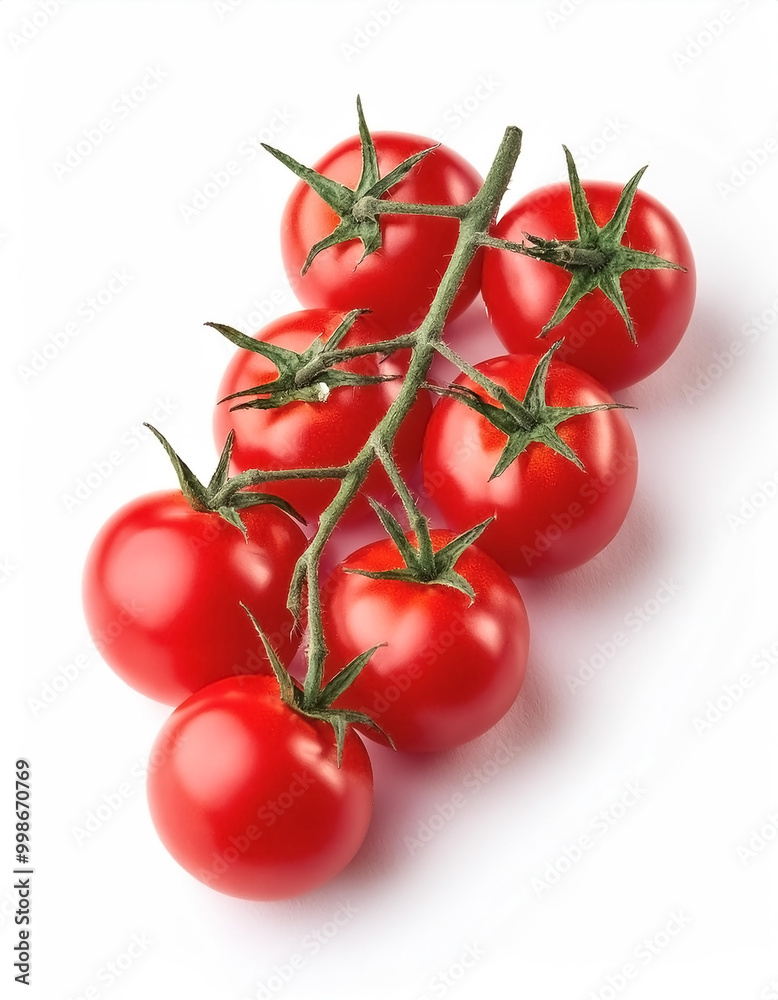 Red cherry tomatoes isolated on white background Red cherry tomatoes isolated on white background