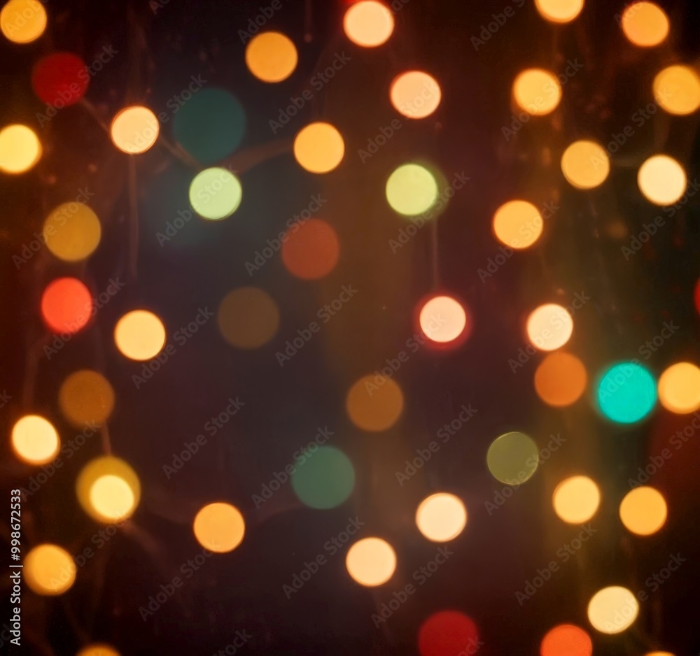 Obraz premium A close-up view background of multicolored lights, with a focus on the center of the where the lights are brightest and the background is dark