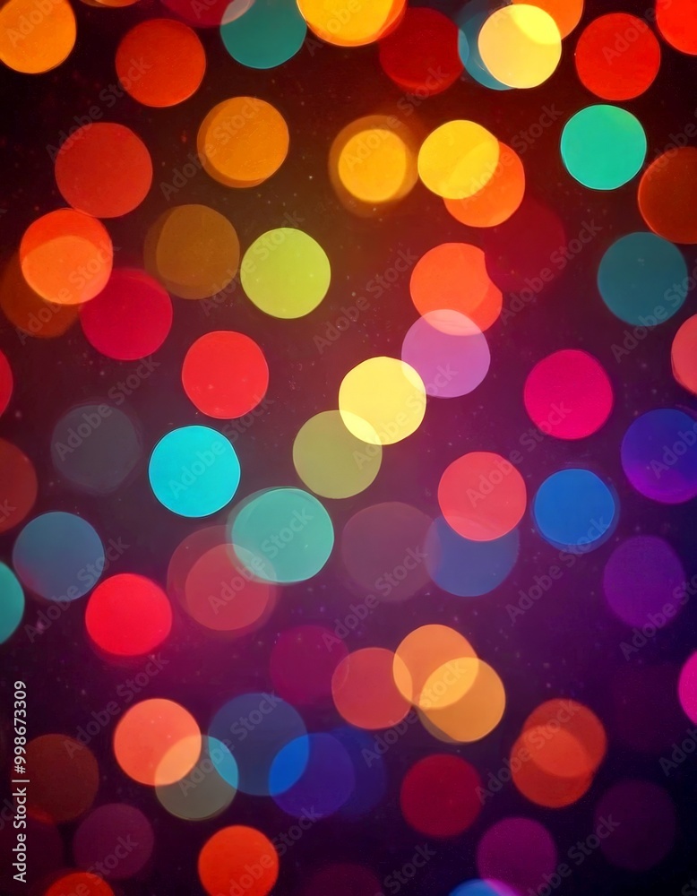 A vibrant display of multicolored bokeh lights, creating a mesmerizing and festive atmosphere A vibrant display of multicolored bokeh lights, creating a mesmerizing and festive atmosphere