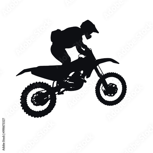 Motocross driver silhouette vector illustration