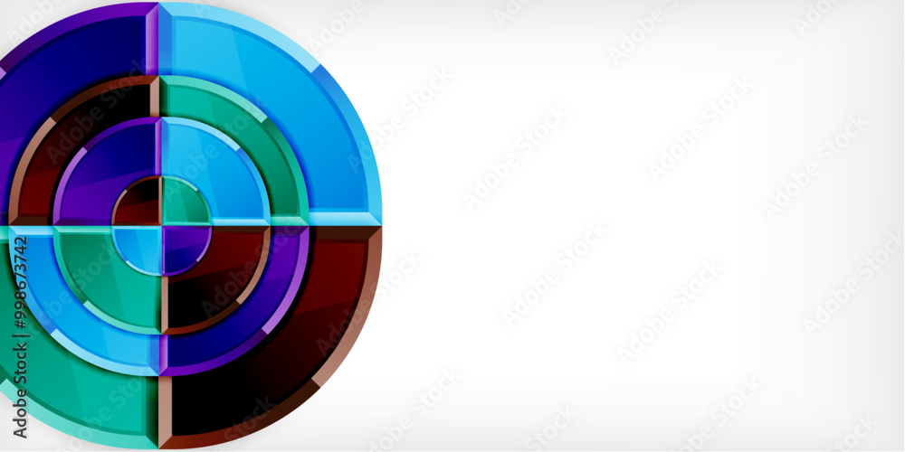 Abstract background - circles and round triangles with 3d effect. Vector Illustration For Wallpaper, Banner, Background, Card, Book Illustration, landing page Abstract background - circles and round triangles with 3d effect. Vector Illustration For Wallpaper, Banner, Background, Card, Book Illustration, landing page