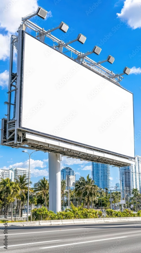 Empty billboard in a vibrant urban setting, perfect for advertising. Empty billboard in a vibrant urban setting, perfect for advertising.