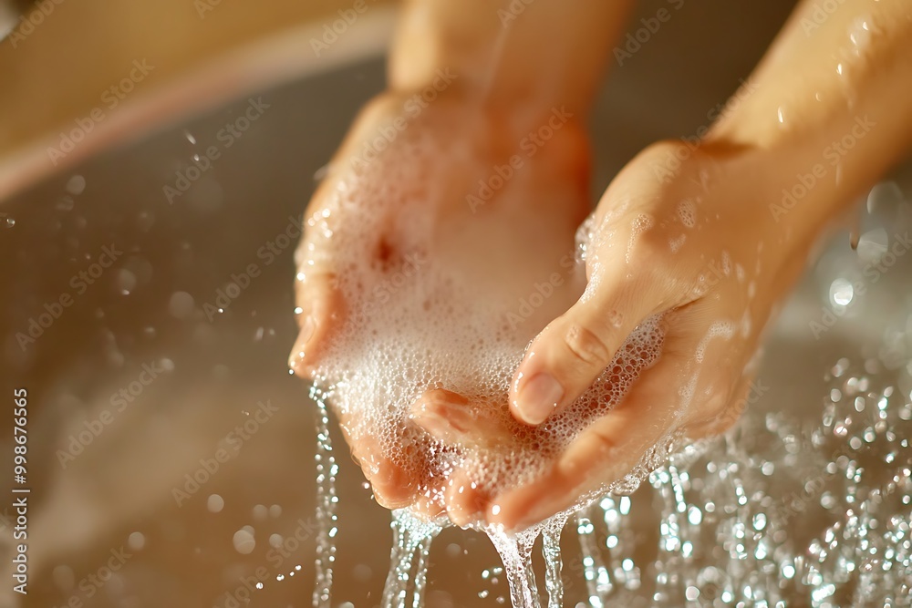 Fototapeta premium Washing Hands with Soapy Water