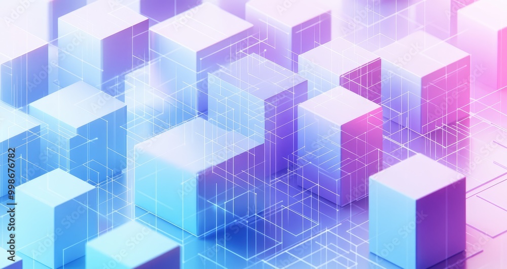 Obraz premium Abstract geometric background with pastel colors and lines.