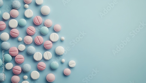 Pills on a Blue Background