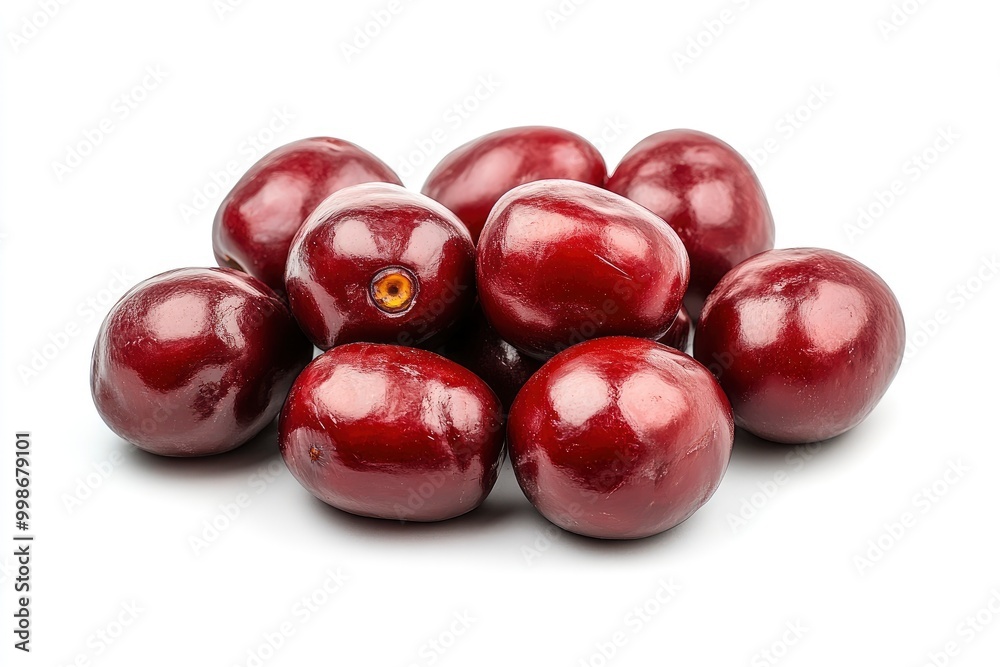 jujube or chinese date on white background - generative ai jujube or chinese date on white background - generative ai