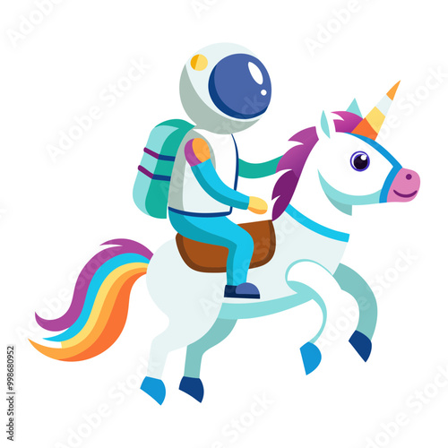 Download Astronaut Riding Unicorn Cartoon Vector Icon Illustration Eps File For Design.