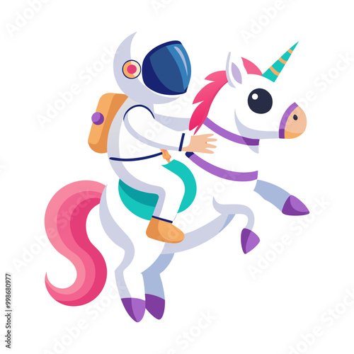 Download Astronaut Riding Unicorn Cartoon Vector Icon Illustration Eps File For Design.