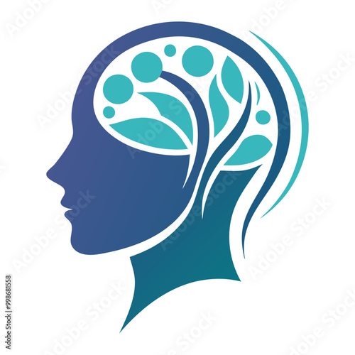 Download Neuro Design With Human Head Minimalist Logo Vector  Eps File For Design.