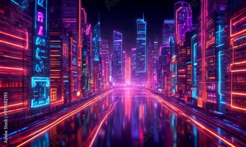 Neon Cityscape photo