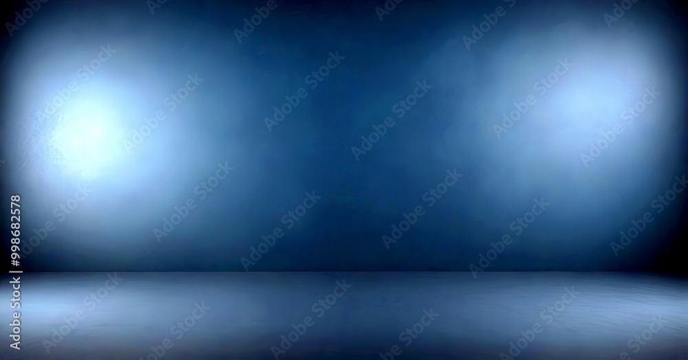 Fototapeta premium A dark, empty room with a flat, smooth surface, featuring a gradient of dark and light colors