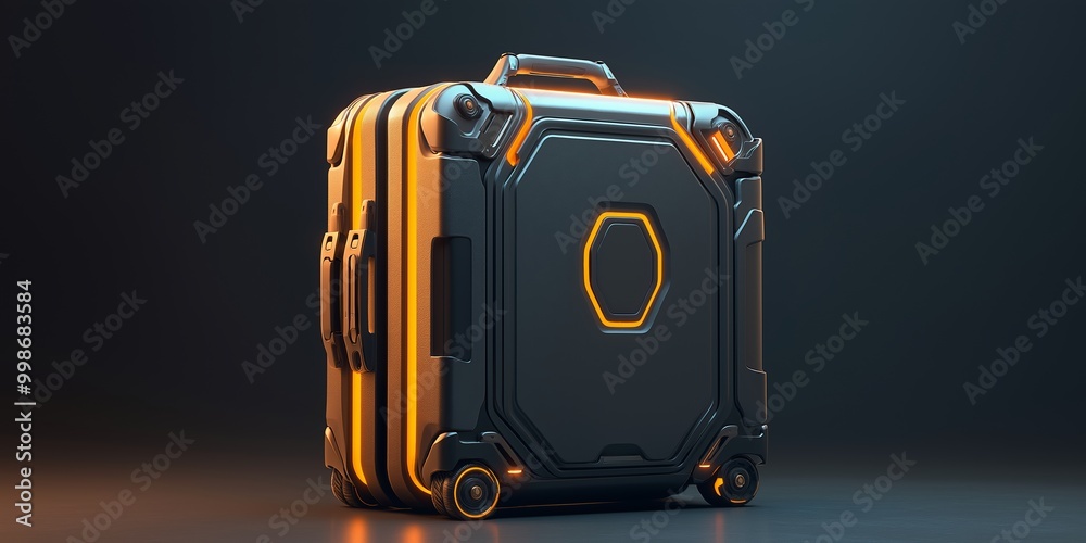 Fototapeta premium Luggage Mockup With Generative AI.