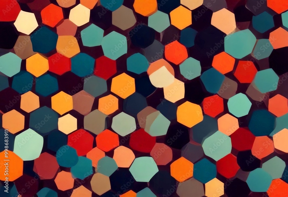 a vibrant and abstract pattern composed of various colored hexagons, creating a visually striking and dynamic composition a vibrant and abstract pattern composed of various colored hexagons, creating a visually striking and dynamic composition
