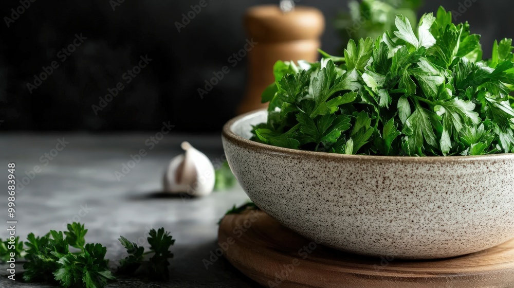 Minimalist culinary concept: fresh herbs for simple spring recipes Minimalist culinary concept: fresh herbs for simple spring recipes