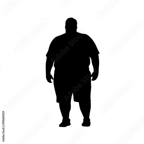 Full Figure Male Silhouette Vector Illustration Transparent Background