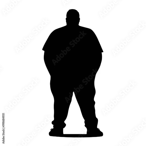 Full Figure Male Silhouette Vector Illustration Transparent Background