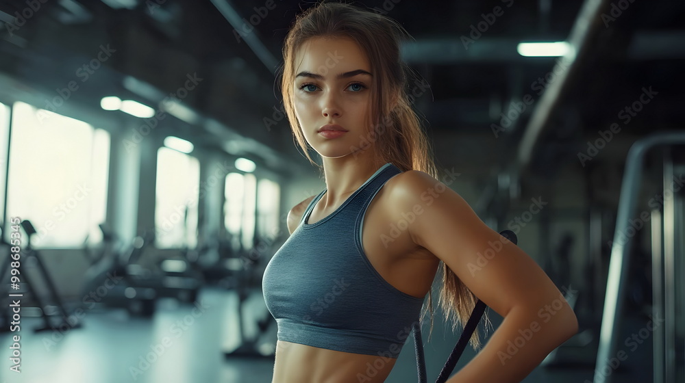 Fototapeta premium Fitness Model Gym Workout Strength Training Healthy Lifestyle Energy