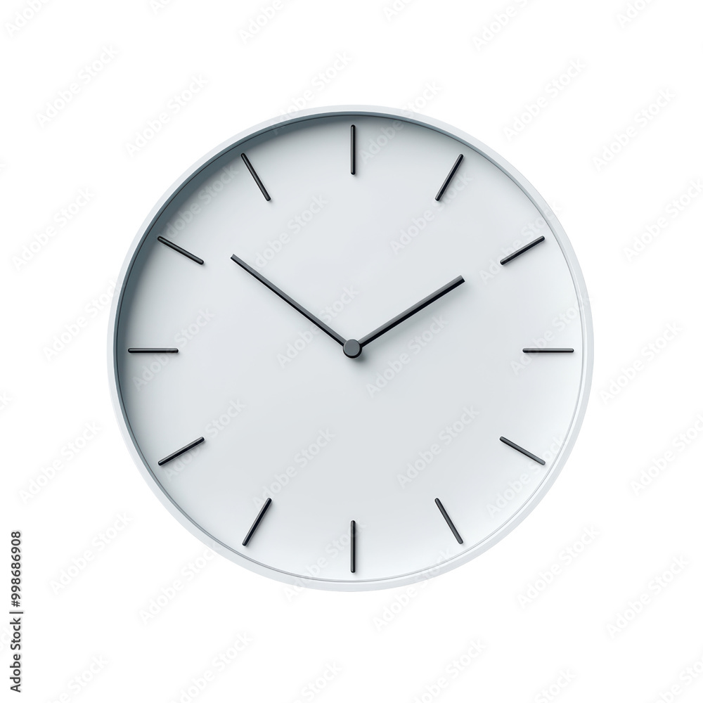 Minimalist wall clock design with black hands and markers