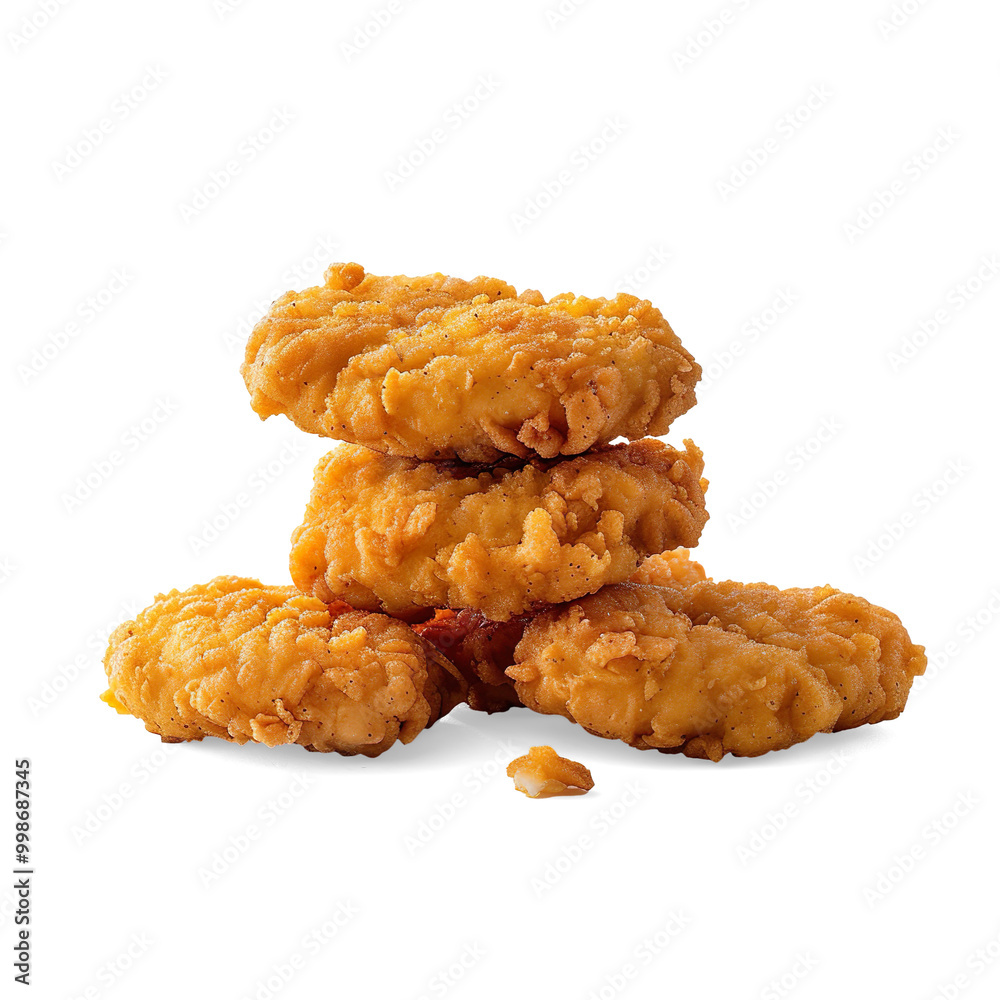 Stack of Crispy Fried Chicken Tenders on a transparent background Stack of Crispy Fried Chicken Tenders on a transparent background