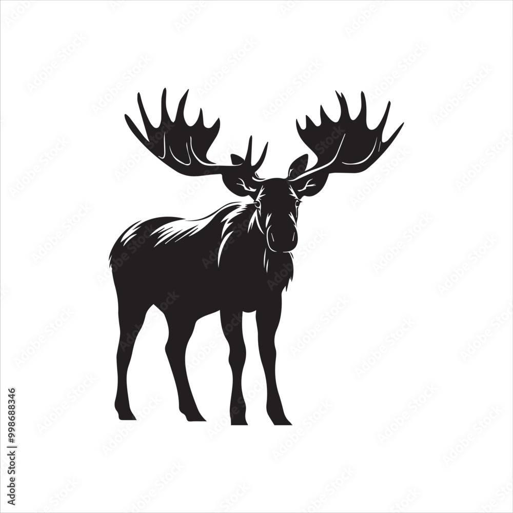 deer silhouette vector illustration, deer silhouette vector illustration,