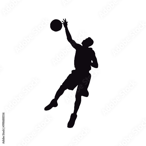 slam dunk silhouette vector illustration