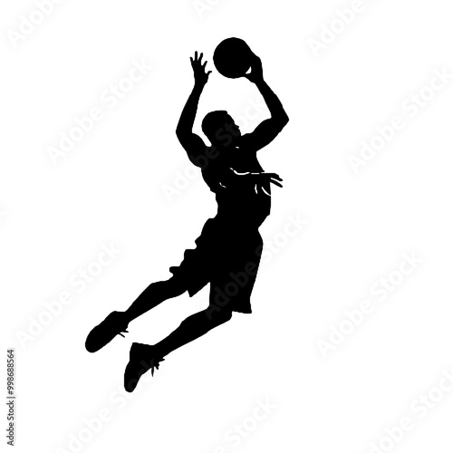 slam dunk silhouette vector illustration