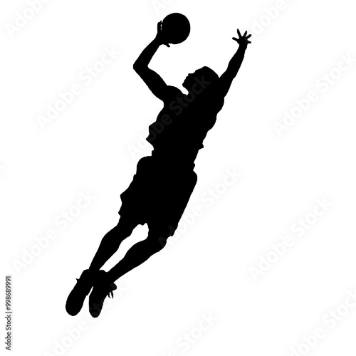 slam dunk silhouette vector illustration