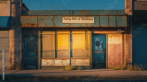 A closed-down storefront with a 