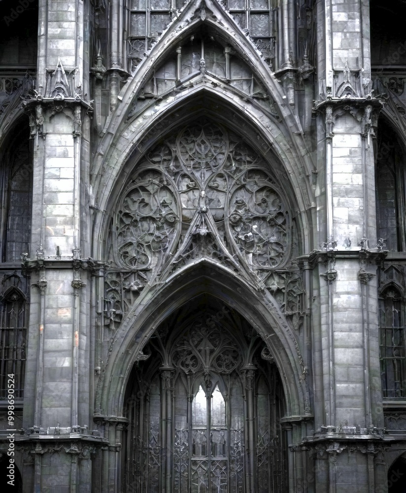 Gothic architecture, featuring a dark Gothic architecture, featuring a dark