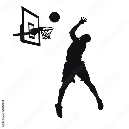 slam dunk silhouette vector illustration