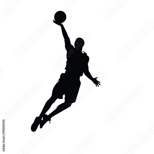 slam dunk silhouette vector illustration