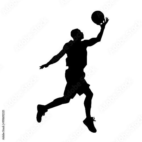 slam dunk silhouette vector illustration