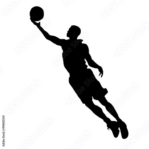 slam dunk silhouette vector illustration