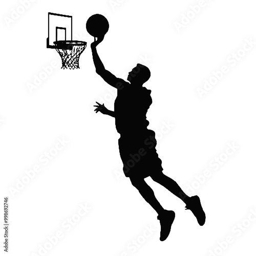 slam dunk silhouette vector illustration