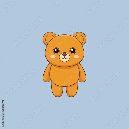 Vector cute teddy bear baby toy