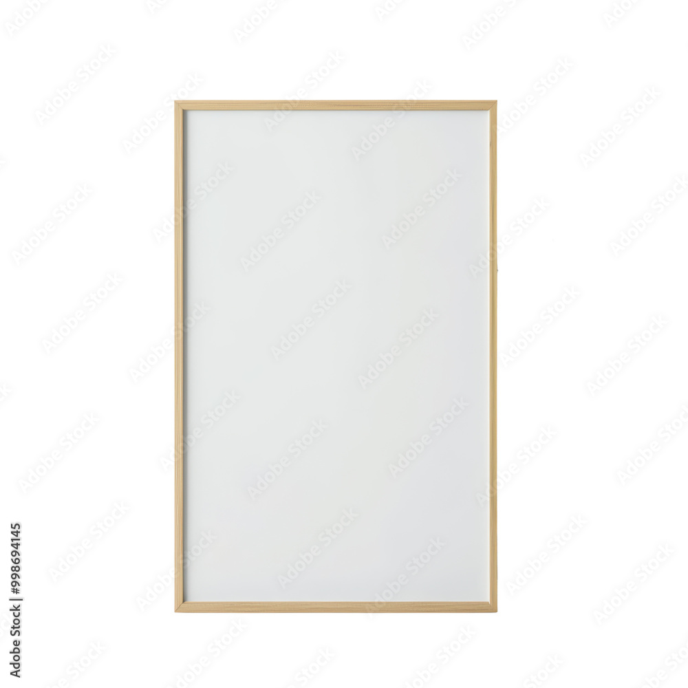 Minimalist empty picture frame on a transparent background