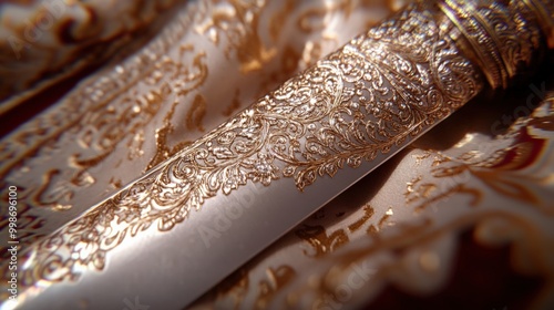 Exquisite silver filigree on omani khanjar for unique cultural decor and gift ideas photo