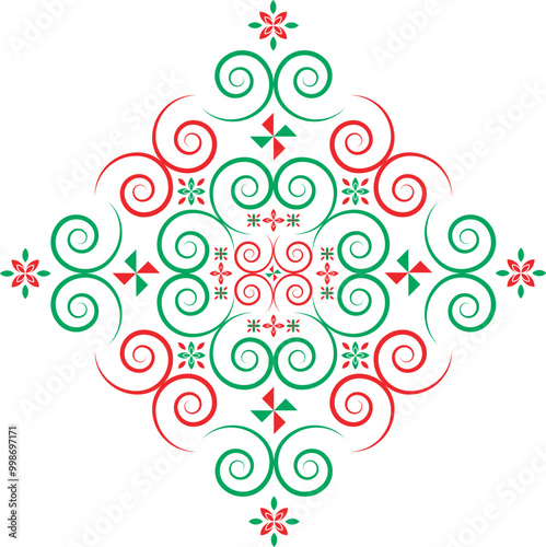 Hmong ethnic fabric patterns are spiral lines connected in shapes and flowers, which combine traditional and modern designs, used in clothing design.