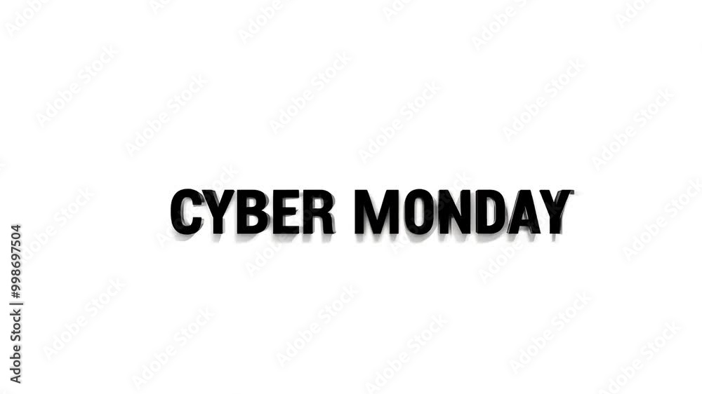 Phrase Cyber Monday in minimalistic style, written in black with clean, simple lines Phrase Cyber Monday in minimalistic style, written in black with clean, simple lines