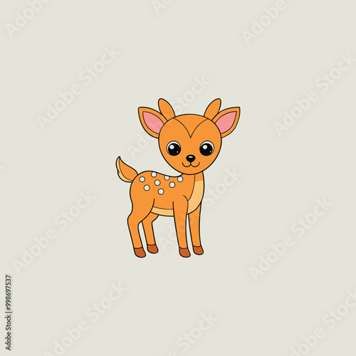 Cute cartoon little deer 