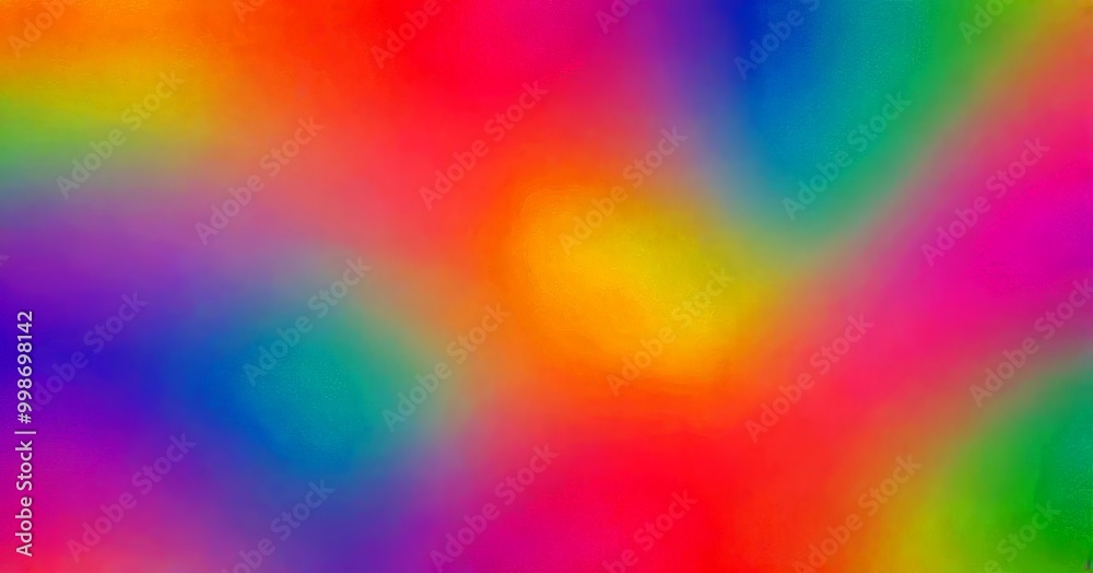 Obraz premium a vibrant gradient background with a rainbow-like effect, transitioning from pink to blue, yellow, and green The colors are evenly distributed, creating a visually appealing