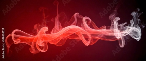 Abstract smoke swirls and dances against a dark red backdrop, creating a captivating visual effect photo