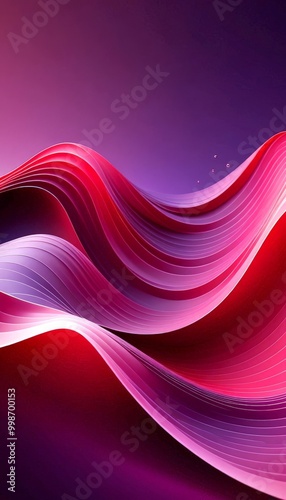 a vibrant abstract composition of curved lines in shades of red and purple, creating a dynamic and visually striking pattern photo