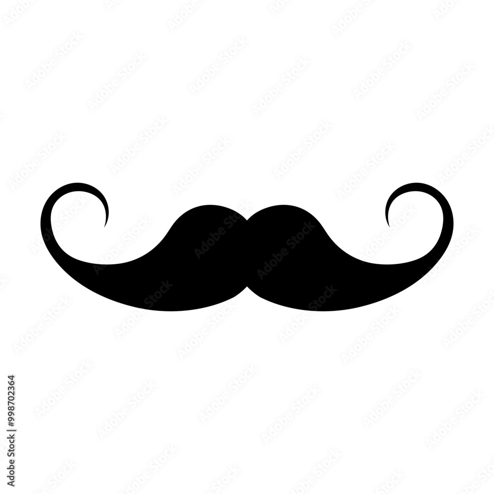 cartoon mustache vector illustration vintage style