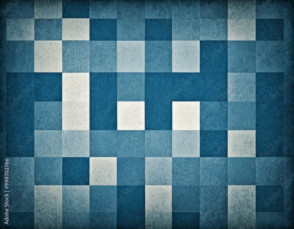 a grid of square tiles in shades of blue and white, arranged in a pattern that resembles a mosaic The tiles are slightly overlapping, creating a sense of depth and texture a grid of square tiles in shades of blue and white, arranged in a pattern that resembles a mosaic The tiles are slightly overlapping, creating a sense of depth and texture
