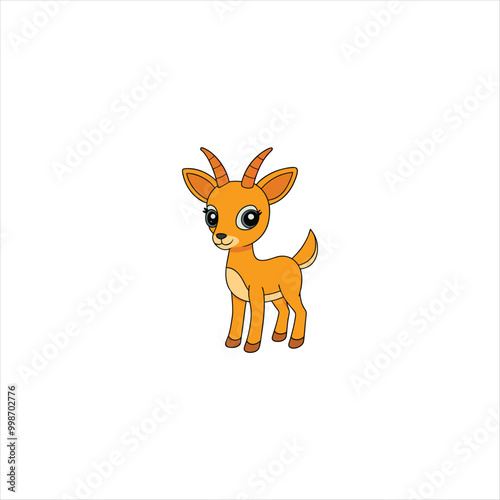 baby deeer cartoon isolated on white