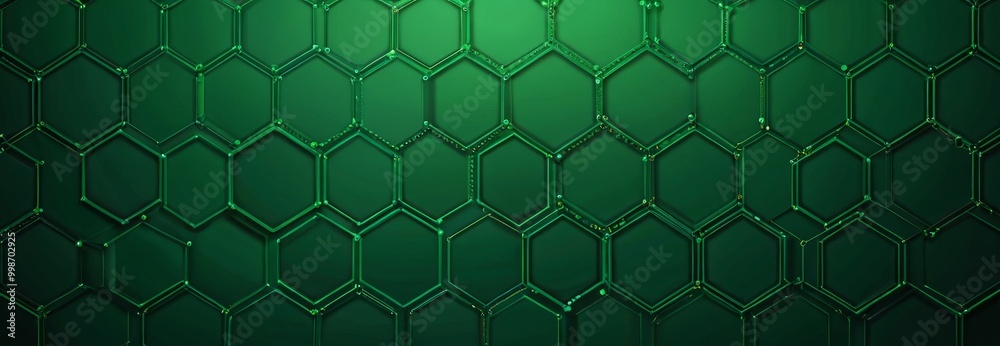 Fototapeta premium a repeating pattern of hexagonal shapes in a dark green color, creating a visually striking and geometric design
