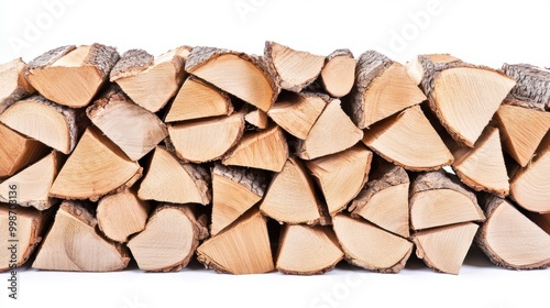 Obraz na płótnie Stack of firewood isolated on white background w salonie