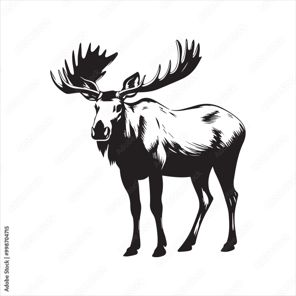 Fototapeta premium deer silhouette vector illustration, 