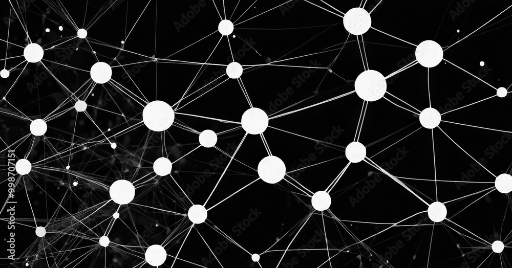 a black and white abstract composition of interconnected lines and dots, resembling a network of interconnected nodes or points a black and white abstract composition of interconnected lines and dots, resembling a network of interconnected nodes or points
